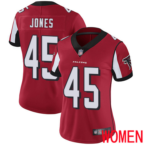 Atlanta Falcons Limited Red Women Deion Jones Home Jersey NFL Football #45 Vapor Untouchable